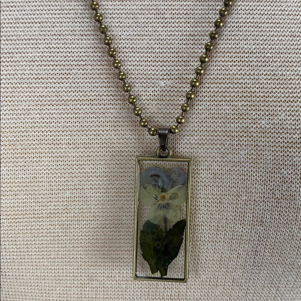 Pressed Flower in Acrylic Necklace